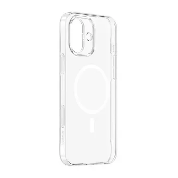 Etui na telefon Baseus iP16 Transparent TouchButton Magnetic — przezroczyste etui ochronne z przyciskiem dotykowym i mocowaniem magnetycznym