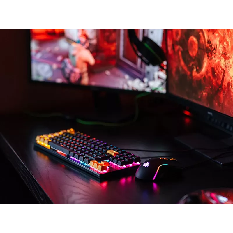 Zestaw Tracer HORNET 87 klawiatura i mysz Gaming USB QWERTY Czarny, Żółty