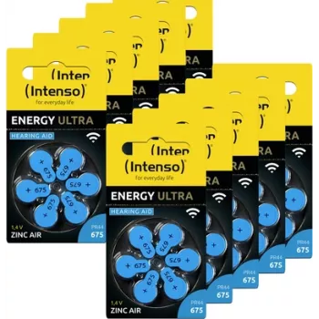 Intenso 60-Pack Hearing Aid Batteries | Zinc-Air A675 - Bateria (7504446MP)