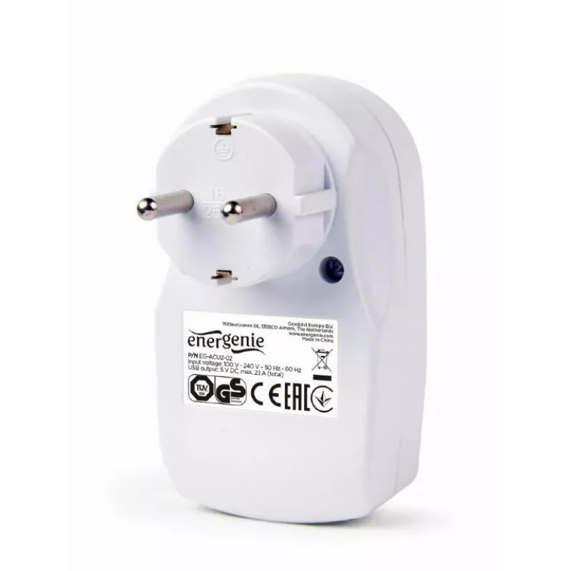 Ładowarka USB z gniazdem AC P/T EG-ACU2-02 Gembird