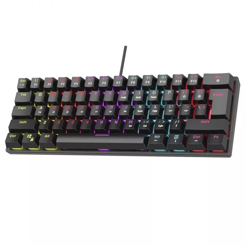 Klawiatura mechaniczna RAMPAGE PLOWER K60 z przełącznikami niebieski i podświetleniem RGB