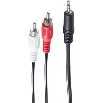 Kabel audio ShiverPeaks 3,5 mm/2 x RCA 1,5 m