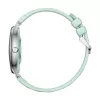 Smartwatch Colmi L28 — Srebrno-zielona koperta z zielonym skórzanym paskiem