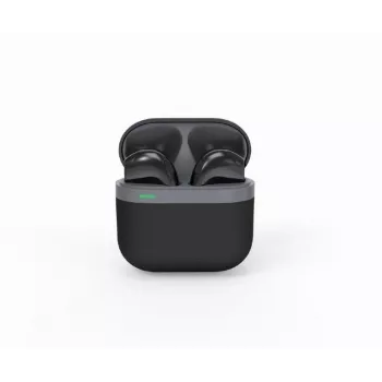 Zestaw słuchawkowy Bluetooth GEMBIRD TWS-02-BK, douszne TWS, czarno-szare, do 5 h odtwarzania, wbudowany mikrofon, etui ładujące