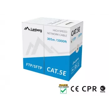 Kabel sieciowy Lanberg LCS5-11CU-0305-S RJ45 Cat5e 305 m szary