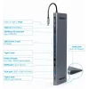 Gembird A-CM-COMBO9-01 USB Type-C 9-w-1 adapter wieloportowy (hub USB + HDMI + VGA + PD + czytnik kart + LAN + audio 3,5 mm), kolor szary
