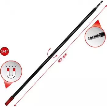 Uchwyt na bity, ks tools 514 Extra długi 1/4 cala magnetyczny szybkowymienny z tuleją wolnego koła