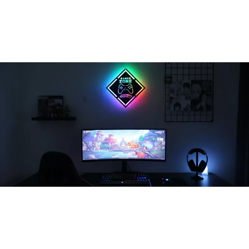 Neon LED MANTA MASNL132RGB Style Neon Lights GAMER ZONE, podświetlana dekoracja ścienna RGB