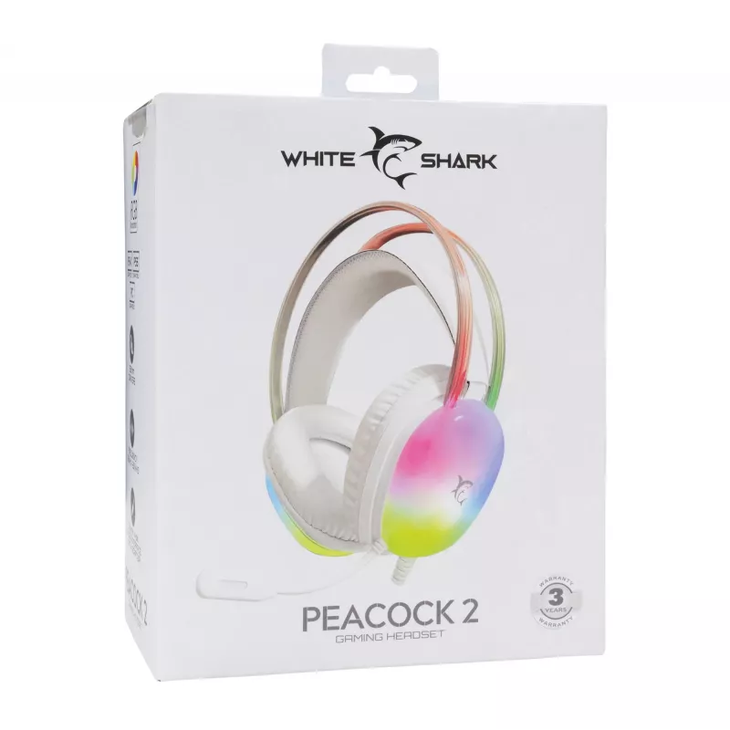 Słuchawki White Shark GH-2444 Peacock-2 Białe