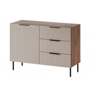Komoda cama meble ALMERA 104x42x75 cm, orzech/cashmere, 3 szuflady, płyta wiórowa