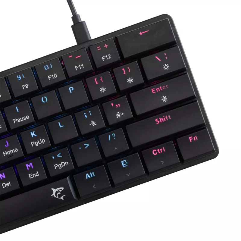 Klawiatura mechaniczna White Shark Nagamaki Czarny — układ US, czerwone przełączniki mechaniczne