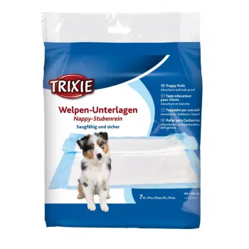 Podkład treningowy dla psa Trixie 23411, celuloza, 400×600 mm, 7 szt., brzeg przeciwprzelewowy, nieprzeciekający, niebieski