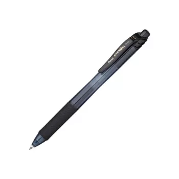 Pentel Energel X - Chowany długopis żelowy - Czarny - Czarny - Przezroczysty - Plastik - guma - guma - Symetryczna