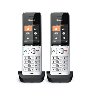 Gigaset COMFORT 500HX duo Analogowy/telefon DECT z identyfikacją rozmówcy Czarny, Srebrny