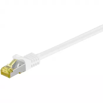 Wentronic Goobay Cat.7 kabel sieciowy, S/FTP (PiMF), biały, 0,5 m – LSZH bezhalogenowy, miedź, wtyk RJ45 (91090)