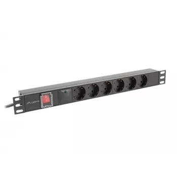 Lanberg PDU-05F-0200-BK listwa zasilająca (PDU) 5 gniazd AC 1U Czarna
