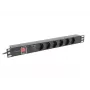 Lanberg PDU-05F-0200-BK listwa zasilająca (PDU) 5 gniazd AC 1U Czarna