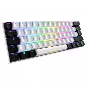 Klawiatura Sharkoon SGK50 S4 Gaming USB QWERTZ German biała podświetlenie RGB LED