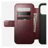 Etui na telefon Nomad Modern Leather Folio do iPhone 17 Pro Max — skóra, TPU, PC, aluminium, burgund, 16 cm (6,3 cala)