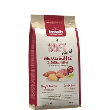Sucha karma dla psa Bosch SOFT Maxi Bawół Wodny i Batat 12,5 kg — Duże rasy dorosłe, bezzbożowa, 22% białka