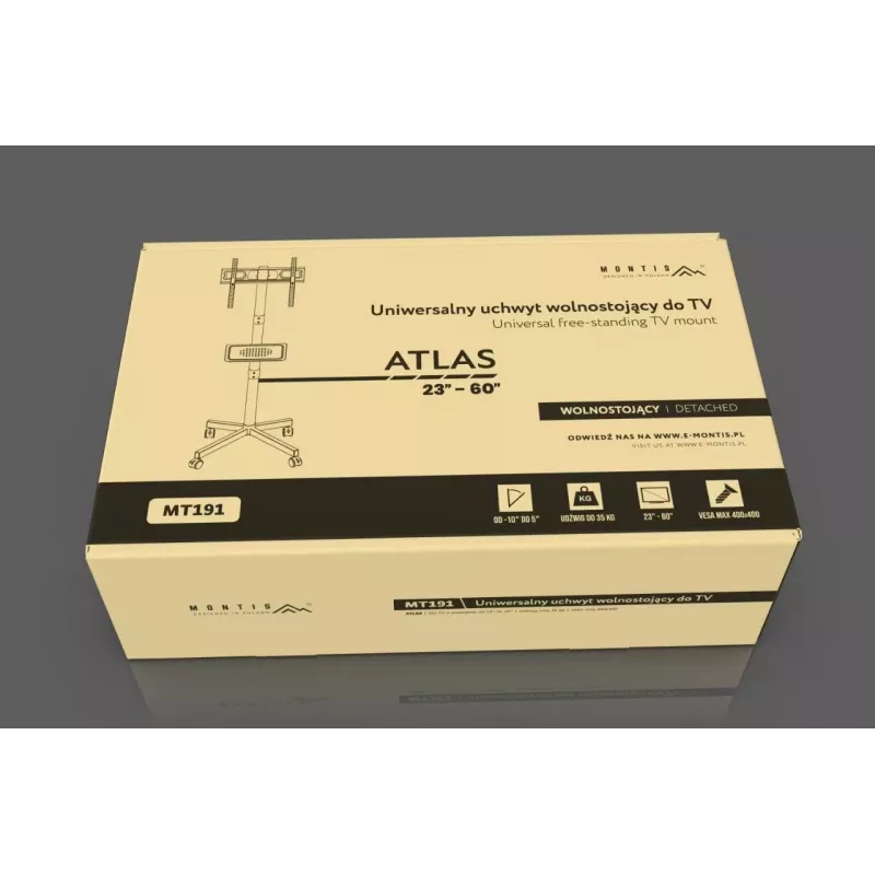Mobilny stojak pod telewizor MONTIS MT191 ATLAS do ekranów 26–60 cali, maks. obciążenie 35 kg, VESA do 400x400