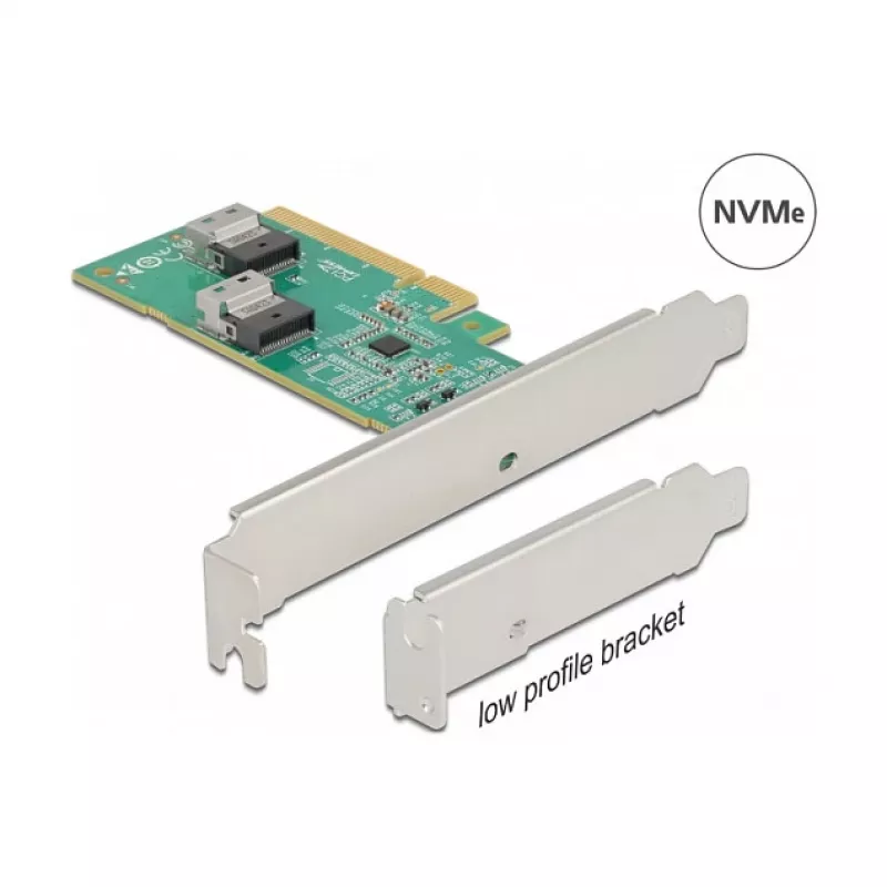 Karta DeLOCK PCI Express 4.0 x8 do 2 wewnętrznych portów SFF-8654 4i NVMe – niskoprofilowa