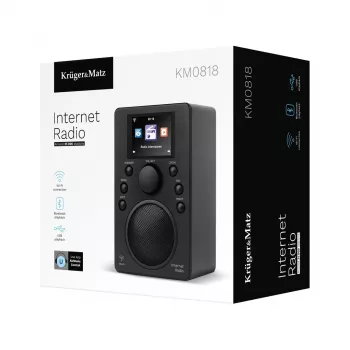 Radio internetowe Kruger & Matz KM0818.1 z Wi‑Fi, Bluetooth, USB i budzikiem
