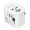 Podróżny adapter ładowania GEMBIRD TPA-EU2A1C15-01-W — 15W, wtyczka typu E, 2× USB-A + 1× USB-C, 100–250V