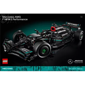 Zestaw LEGO Technic model Mercedes‑AMG F1 W14 E Performance — 1 432 elementy, zalecany wiek 18+