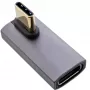Adapter InLine USB4, wtyk/gniazdo USB-C pionowe prawo-/lewo-kątowe, aluminium, szary