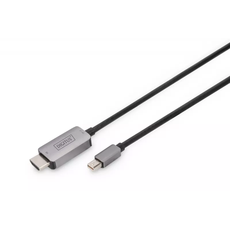DIGITUS - Kabel adapter - Mini DisplayPort (M) do HDMI (M) - 1,0m - Obsługa 8K 60 Hz - Czarny (DB-340109-010-S)