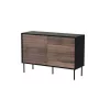 Komoda cama meble CORTINA 1D3S 120x40x81 cm, czarna/orzechowa, 3 szuflady, płyta wiórowa