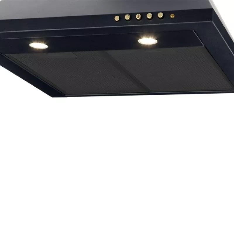 Okap kuchenny ścienny AKPO WK-4 Classic GOLD 60 Czarny, 600×500 mm, silnik 106 W, 3 prędkości, oświetlenie halogenowe