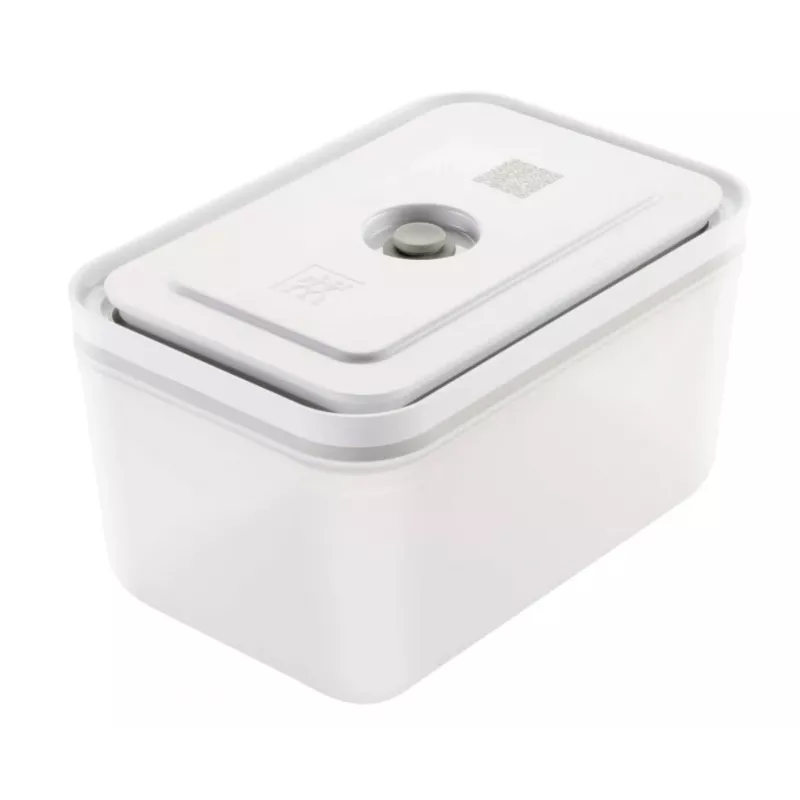 Pojemnik do pakowania próżniowego ZWILLING 36807-007-0, prostokątny plastikowy pojemnik na żywność, 1,1 l i 2,3 l, hermetyczna pokrywka z możliwością blokowania, odłączany, półprzezroczysty biały