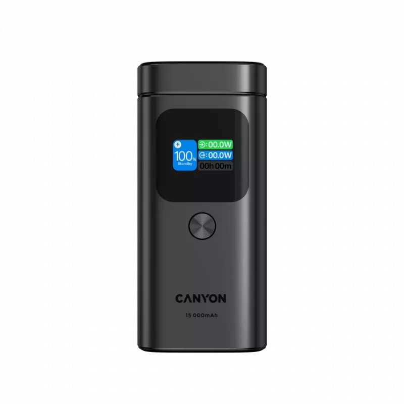 CANYON Qi2 magnetyczny power bank OnPower 150 15000mAh Aluminium Ciemny szary