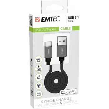Kabel USB Emtec ECCHAT700TCU3 1.2m USB 3.2 Gen 2 Czarny
