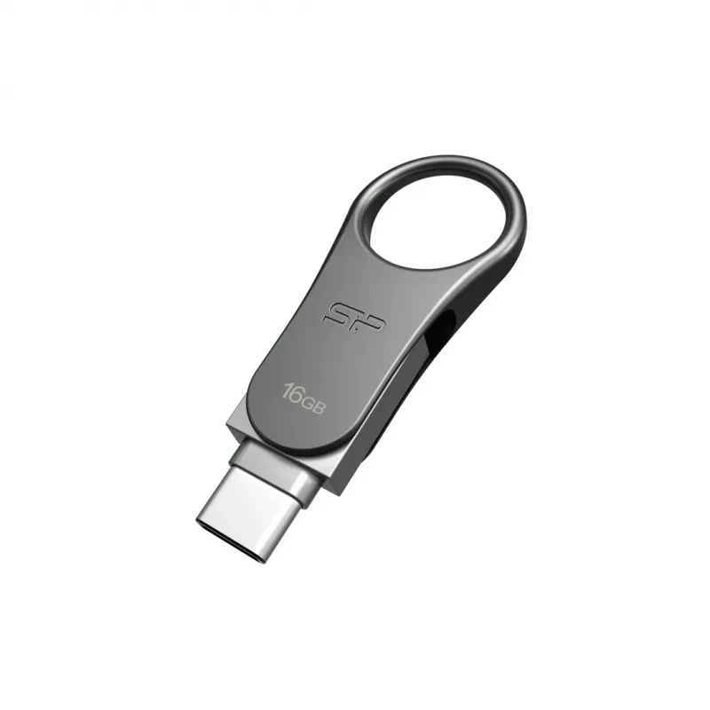 Pendrive Silicon Power 16 GB USB Type-A / USB Type-C, USB 3.2 Gen 1, tytanowa, obudowa cynkowa