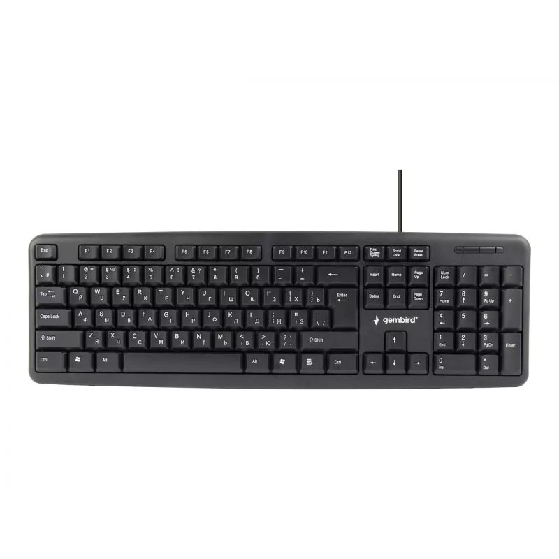 Klawiatura Gembird KB-U-103-RU Biurowa USB QWERTY Angielsko-Rosyjska Czarna