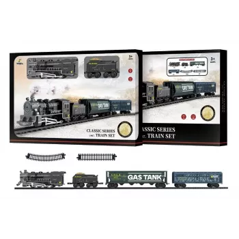 Elektryczny pociąg-zabawka Artyk Train Vintage — model 173806, zasilany bateriami zestaw kolejowy w stylu retro