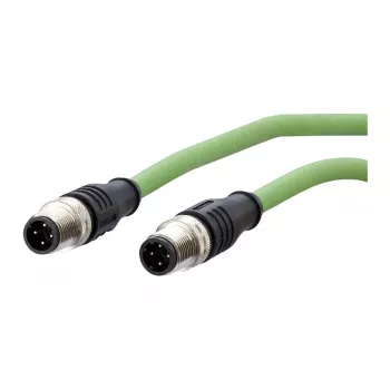 METZ CONNECT M12 - kabel sieciowy - M12 (4-pin) (M) do M12 (4-pin) (M) - 2 m - ekranowany - CAT 5e - linka - zielony