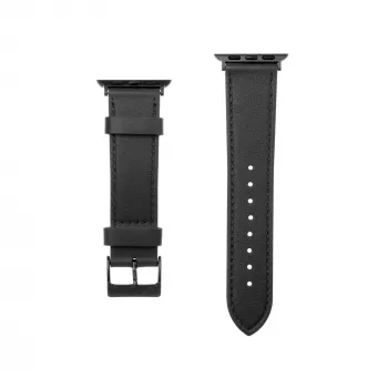 Skórzany pasek do Apple Watch FIXED FIXLST-434-BK — czarny, zamienny pasek