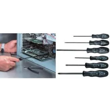 Narzędzie ESD C.K Tools T4741S-ESD — antystatyczny precyzyjny śrubokręt, czarno-żółty
