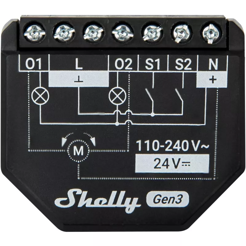 Shelly 2PM Gen3 Inteligentny przełącznik 2P Czarny