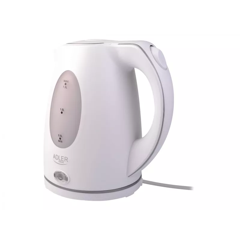 Adler | Czajnik | AD 1207 | Standard | 2000 W | 1.5 L | Plastik | Obrotowa podstawa 360° | Biały