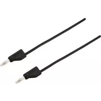 VOLTCRAFT Przewód pomiarowy [Wtyk 4 mm - Wtyk 4 mm] 2 m Czarny MSB-300 (MSB-300-2-SW)