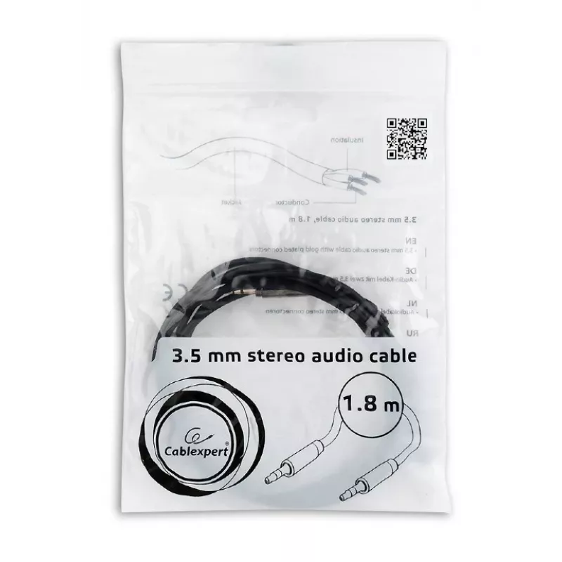 Kabel GEMBIRD CCAP-444-6 (Mini Jack M - Mini Jack M; 1 8m; kolor czarny)