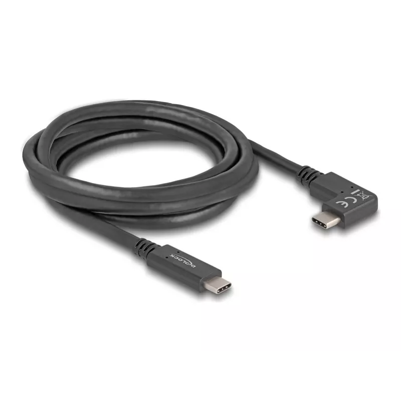 DeLOCK Kabel USB Typu C męski na USB Typu C męski kątowy 2m 5Gbps 4K PD 60W
