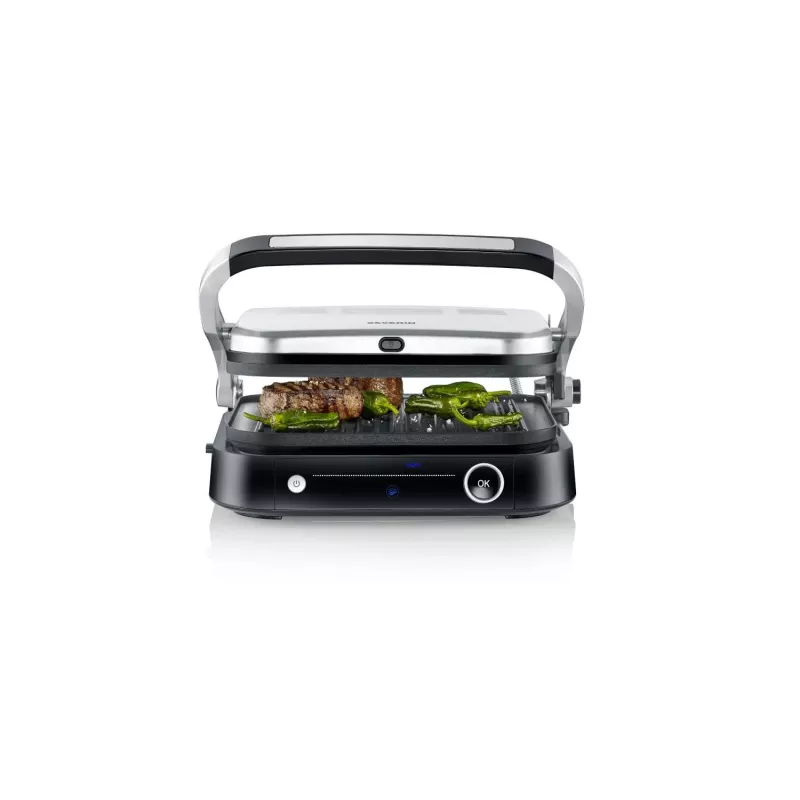 Grill kontaktowy SEVINI Pro, KG 2395 (srebrny/czarny, 1800 W)