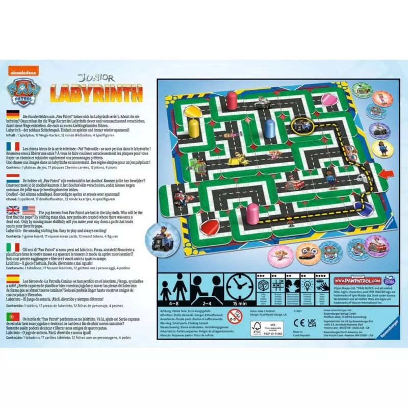 Gra planszowa Ravensburger Paw Patrol Junior Labyrinth