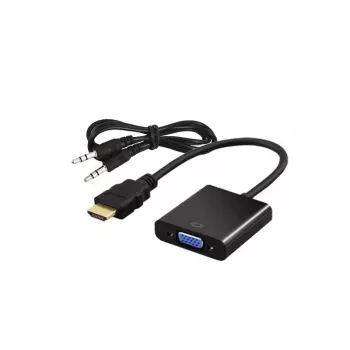 Adapter wideo SAVIO CL-23/B VGA (męski) do HDMI Typ A (żeński) 0,5 m, czarny